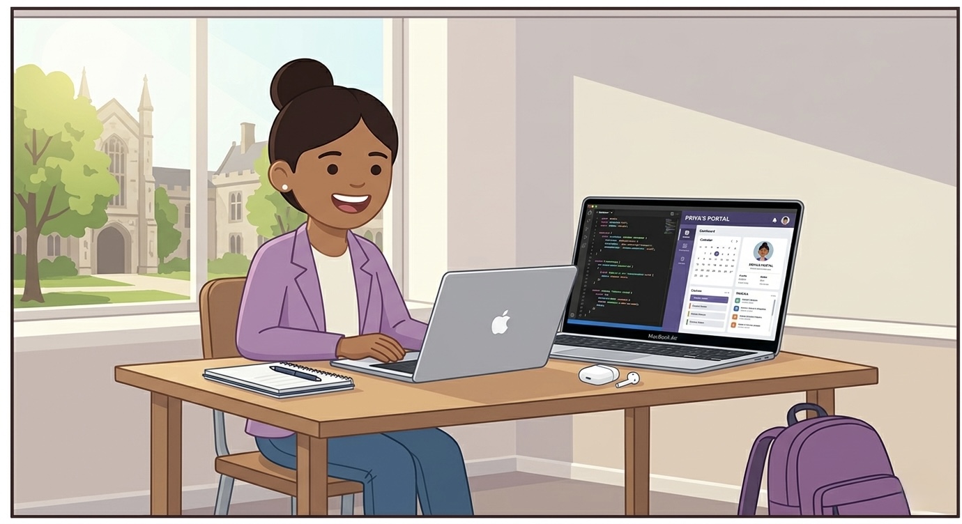 Priya browsing Apple Education Store