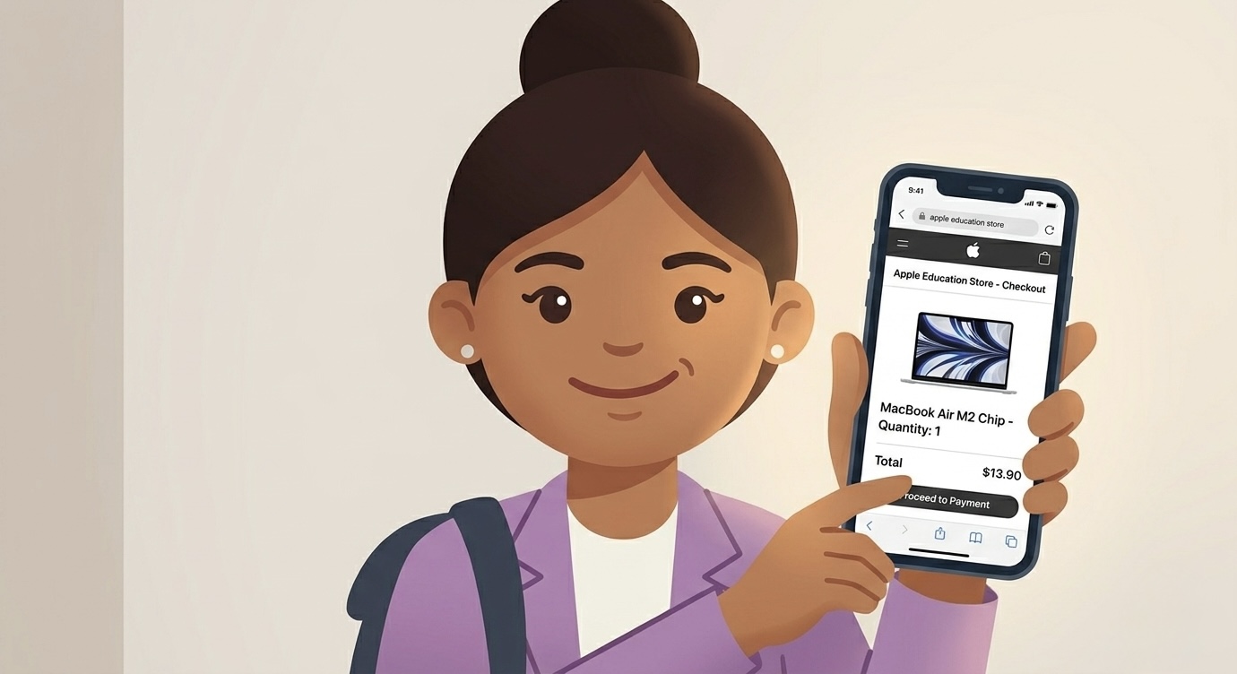 Priya using Apple Education Store