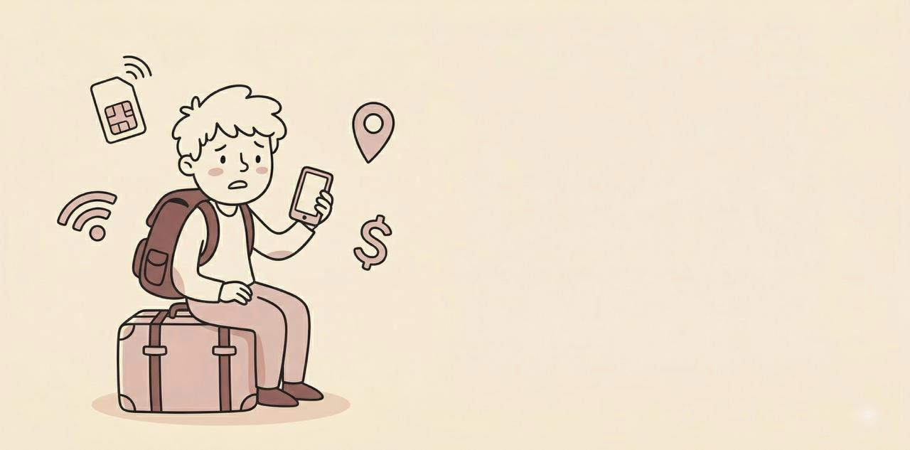 International student with smartphone